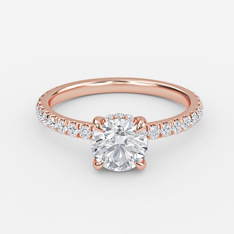 Siobhan Round Hidden Halo Moissanite Engagement Ring