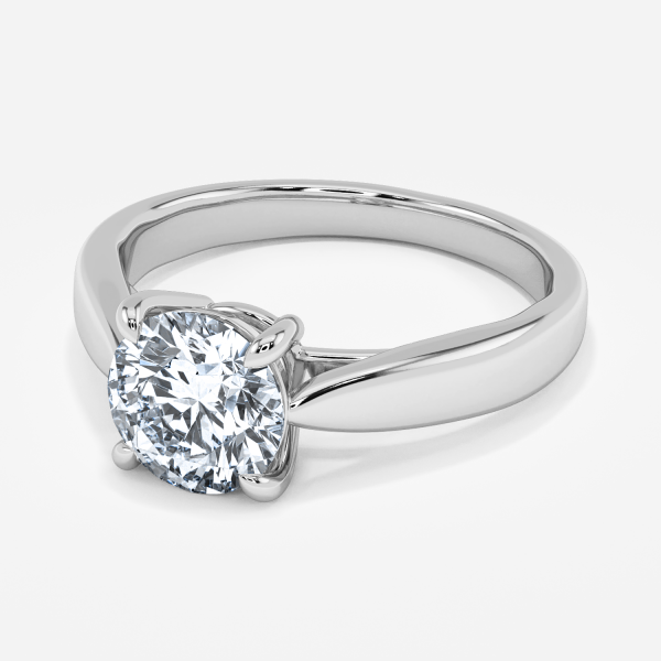 Rosey Round Solitaire Moissanite Engagement Ring