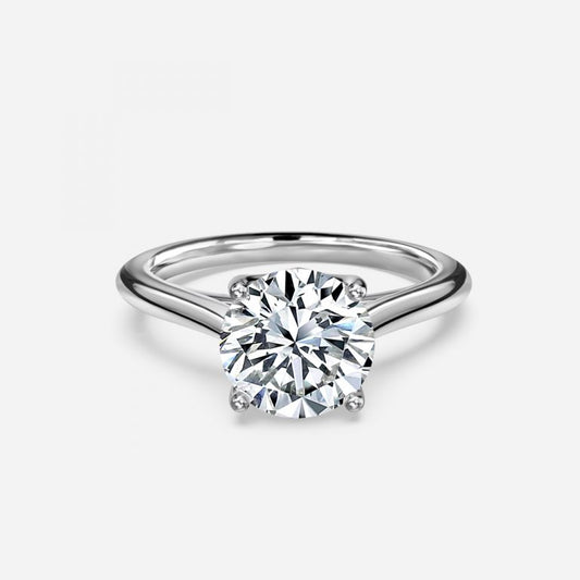 Lyla Round Solitaire Moissanite Engagement Ring