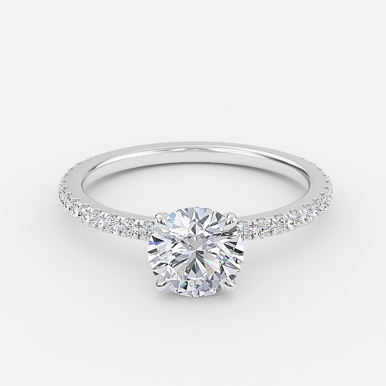 Zeni Round Dainty Moissanite Engagement Ring