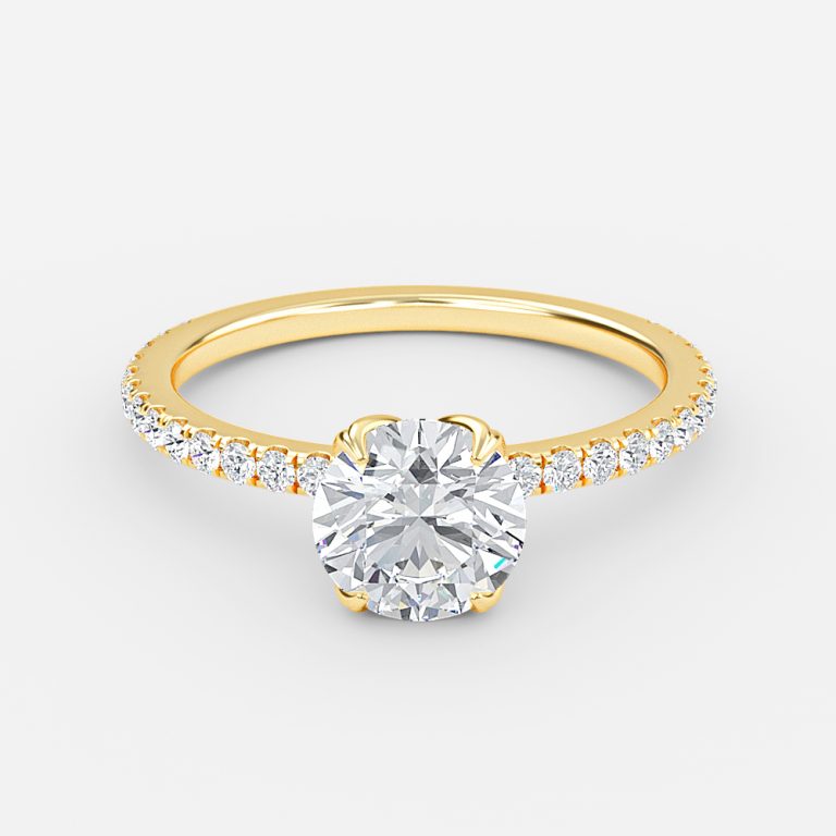 Tamara Round Diamond Band Moissanite Engagement Ring