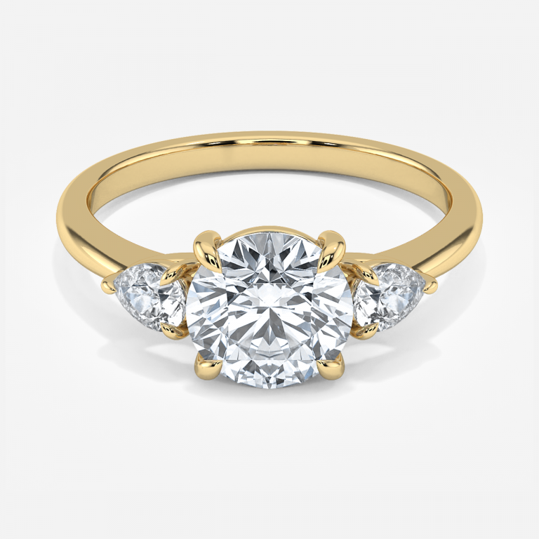 Verity Round Three Stone Moissanite Engagement Ring