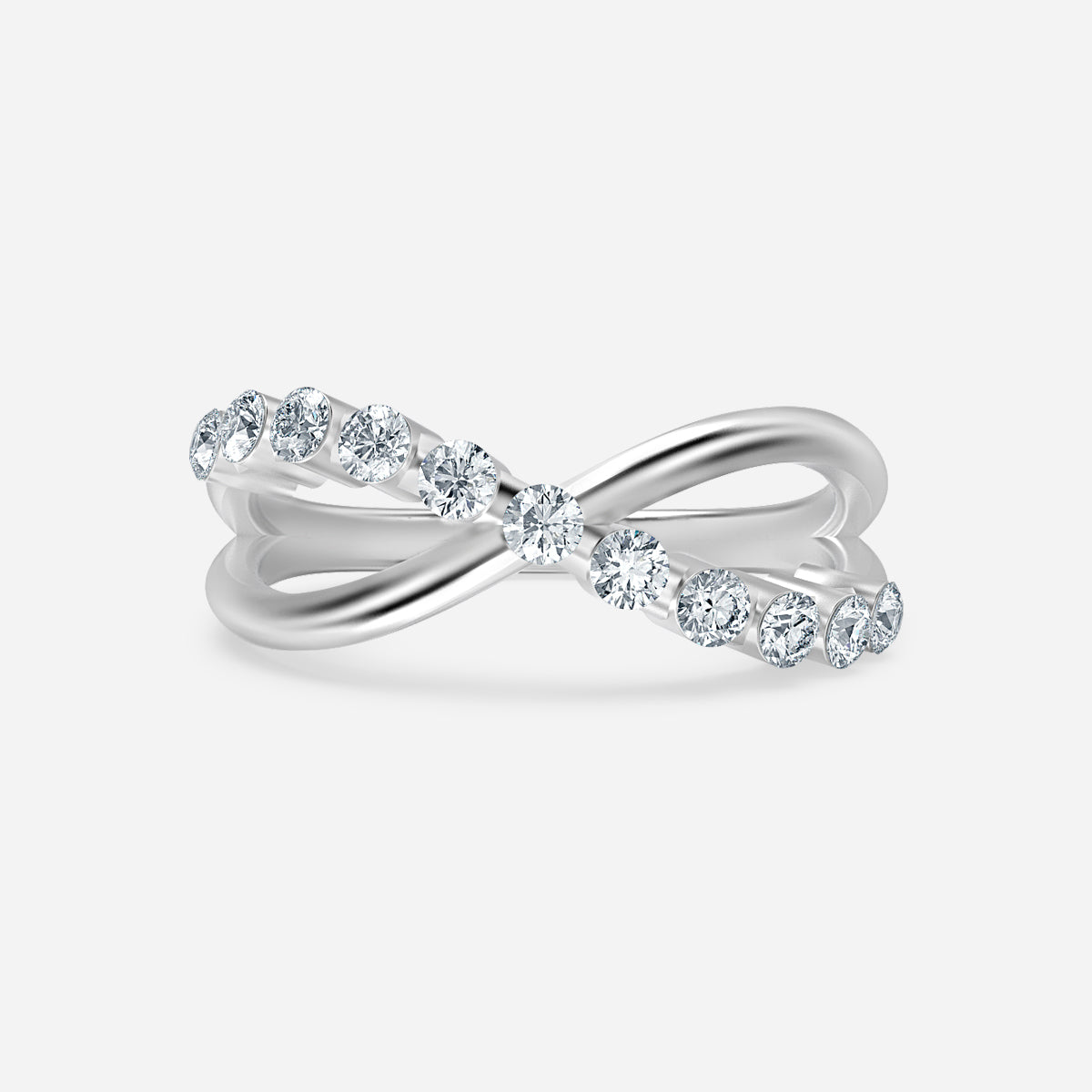 Fusion Shared Prong Moissanite Wedding Ring