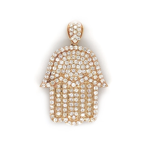 2.60 CT Moissanite Iced Out Hamsa Hand Pendant