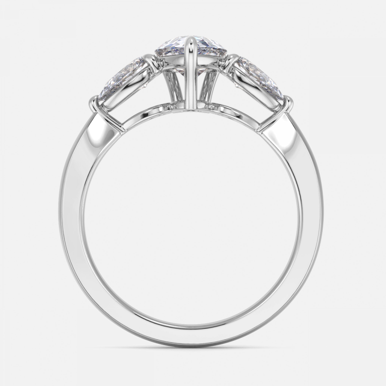 Thalassa Pear Three Stone Moissanite Engagement Ring