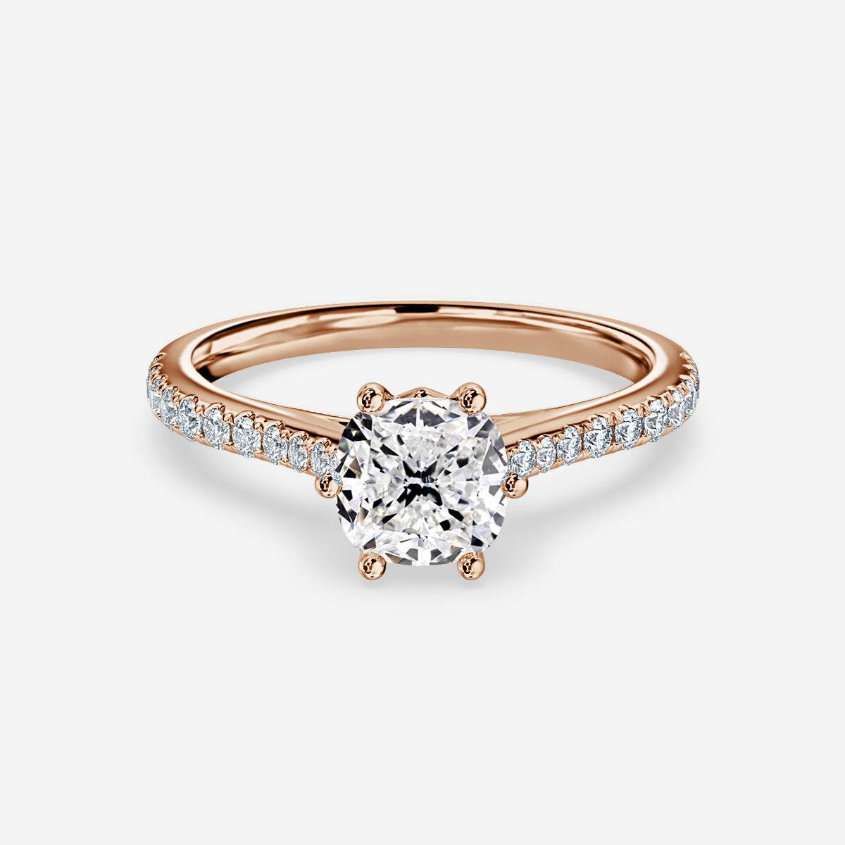 Odessa Cushion Diamond Band Moissanite Engagement Ring