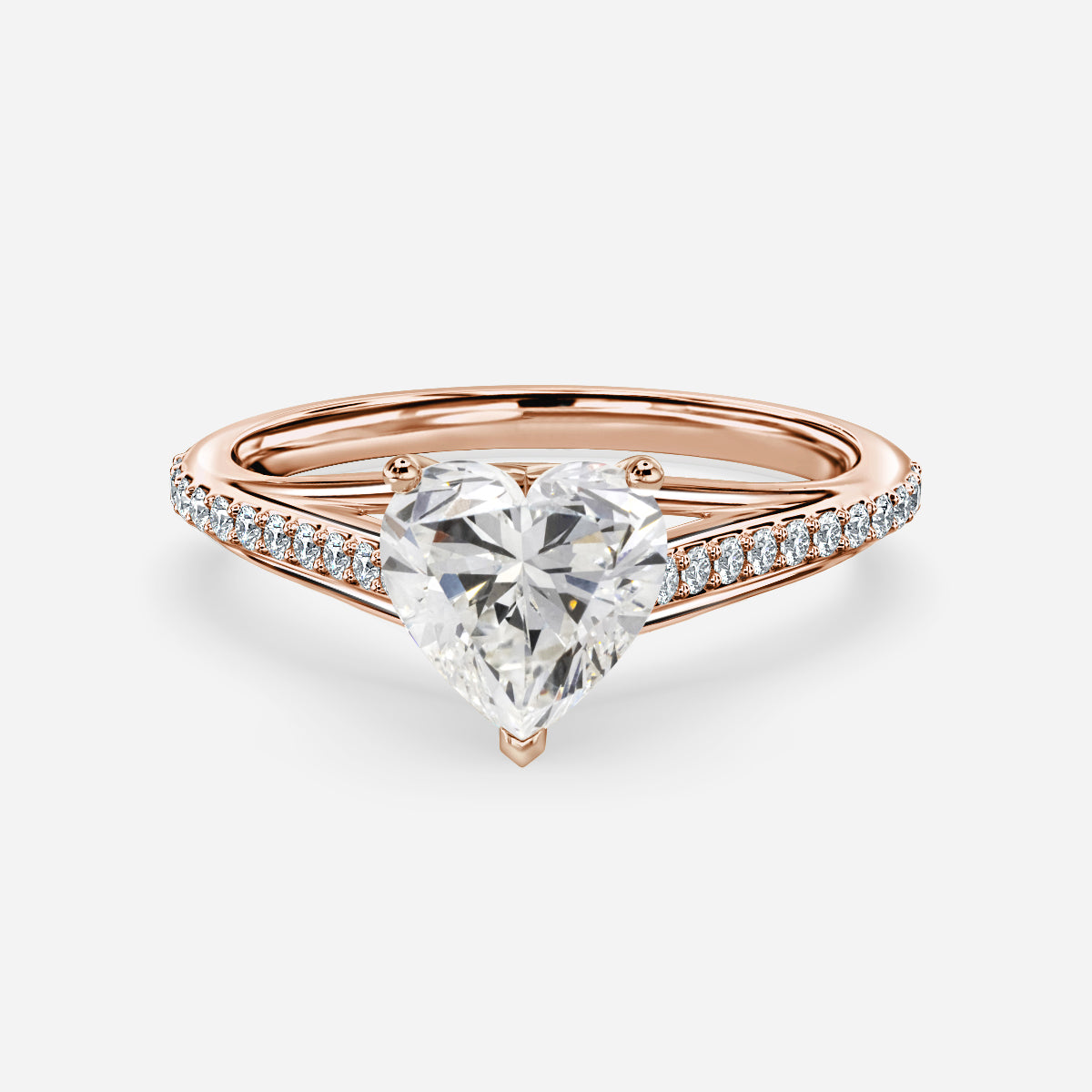 Jessamine Heart Diamond Band Moissanite Engagement Ring