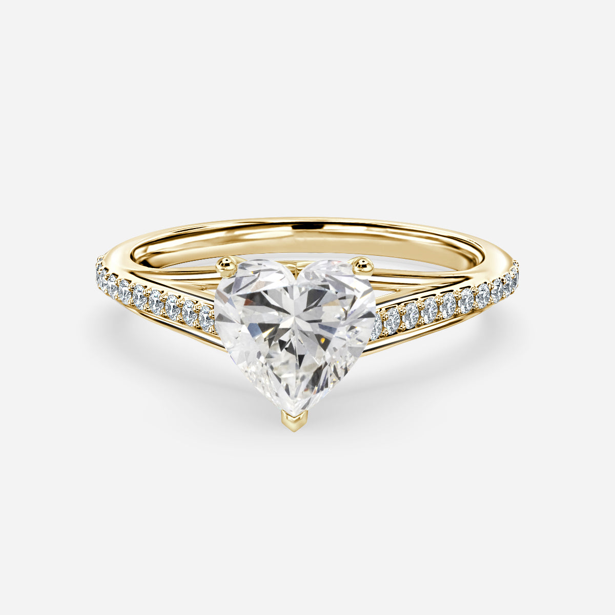 Jessamine Heart Diamond Band Moissanite Engagement Ring