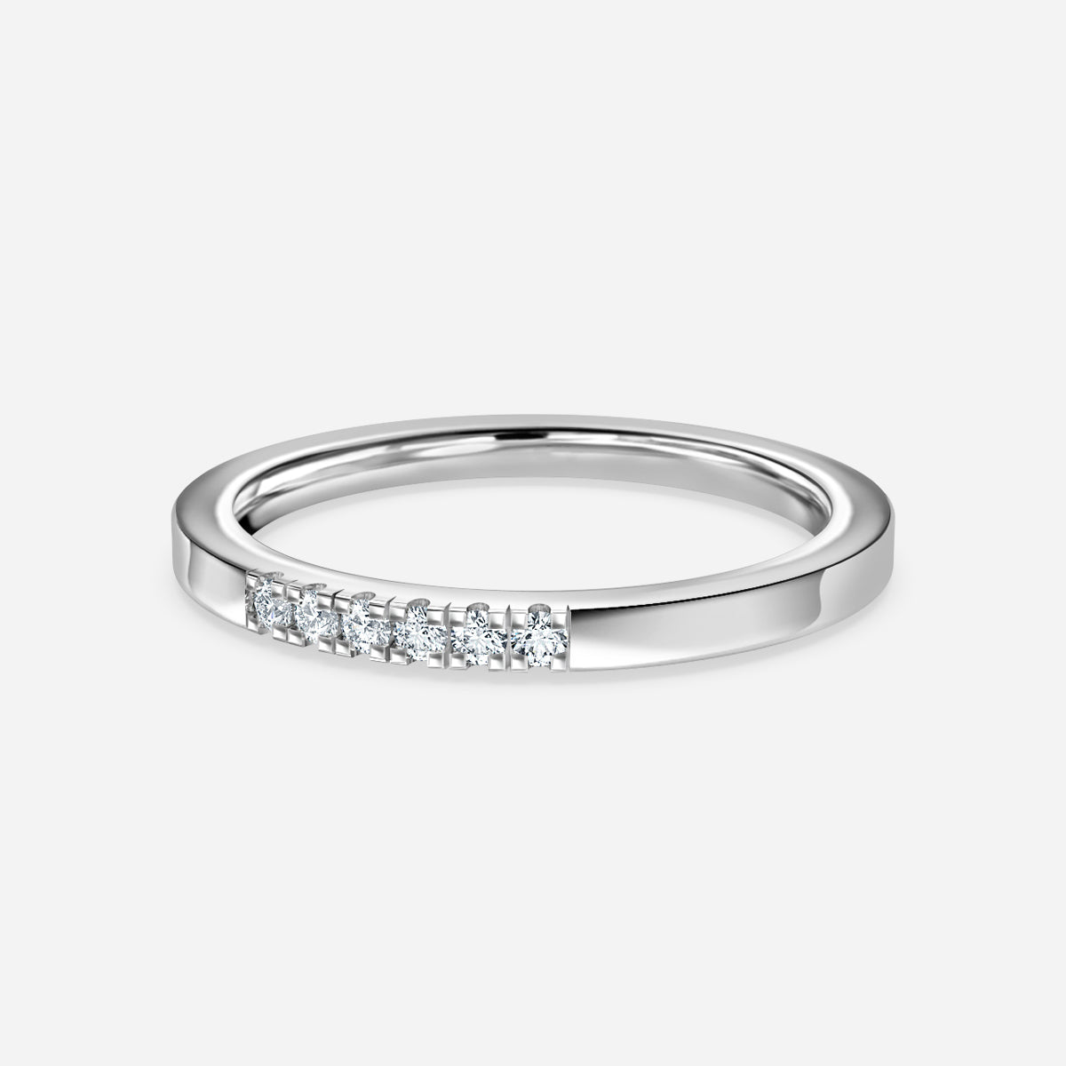 Pave Set Round Moissanite Wedding Ring