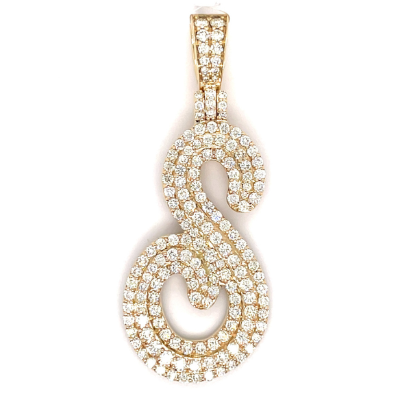 4.00 CT Moissanite Iced Out Letter S Pendant