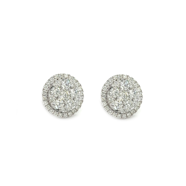 1.50Ct Halo Moissanite Earrings