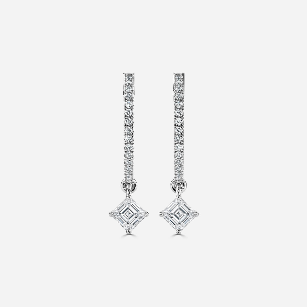 Sia Asscher Moissanite Hoop Earrings