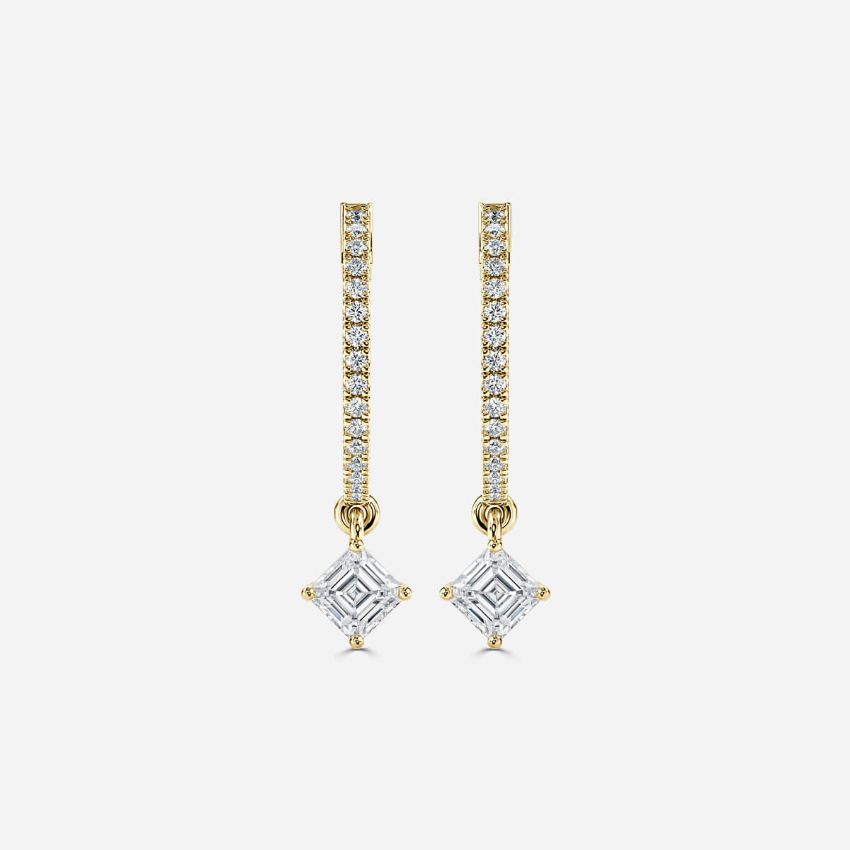 Sia Asscher Moissanite Hoop Earrings