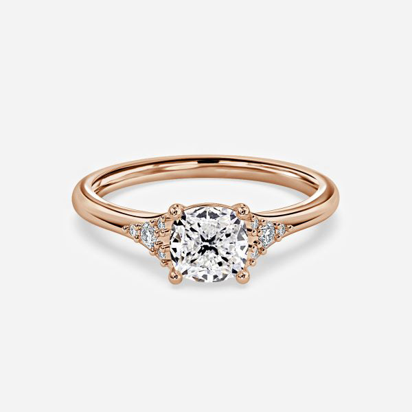 Aurelia Cushion Three Stone Moissanite Engagement Ring