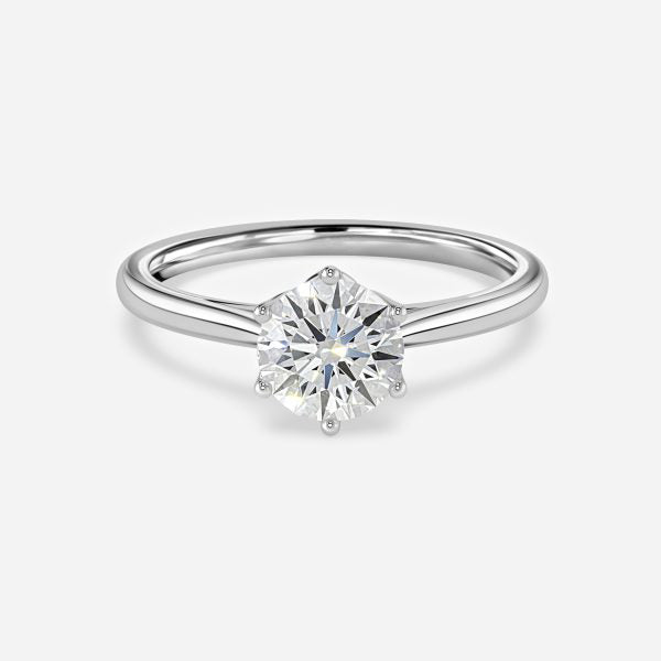 Nari Round Solitaire Moissanite Engagement Ring