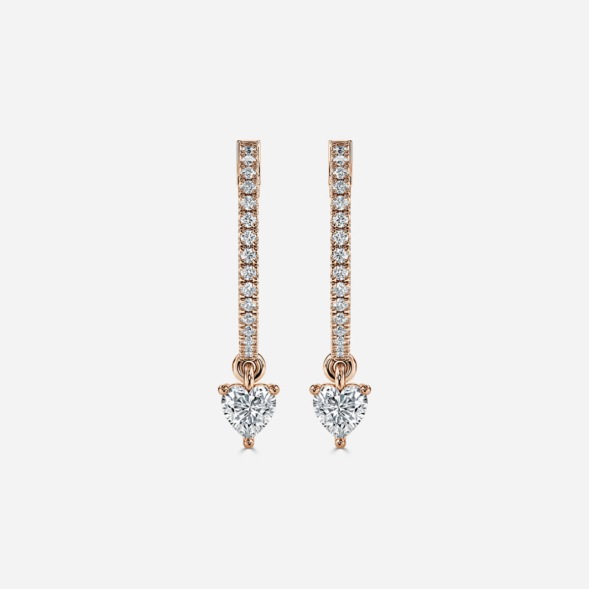 Sia Heart Moissanite Hoop Earrings