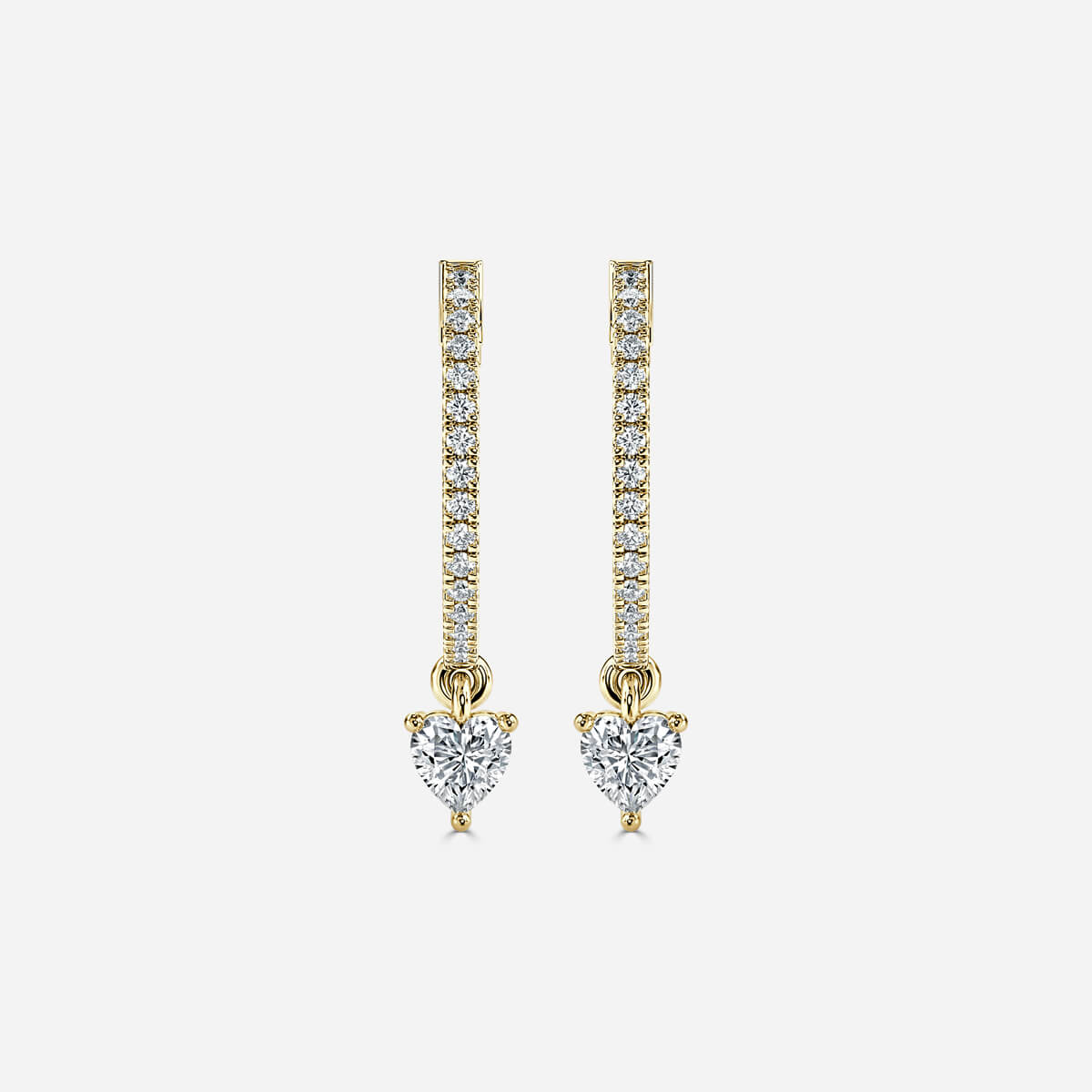 Sia Heart Moissanite Hoop Earrings