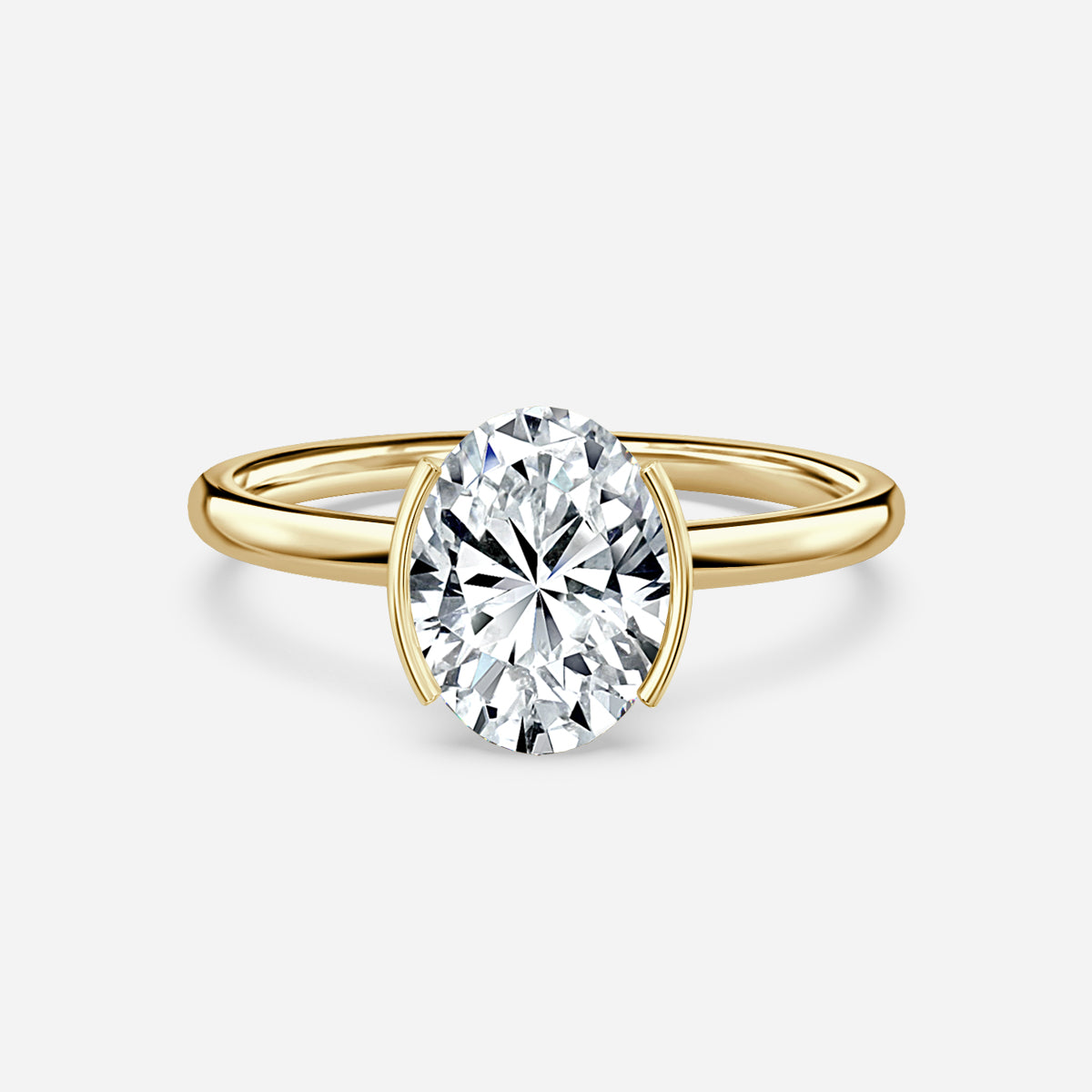 Briar Oval Bezel Moissanite Engagement Ring