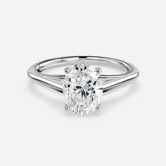 Lavinia Oval Solitaire Moissanite Engagement Ring