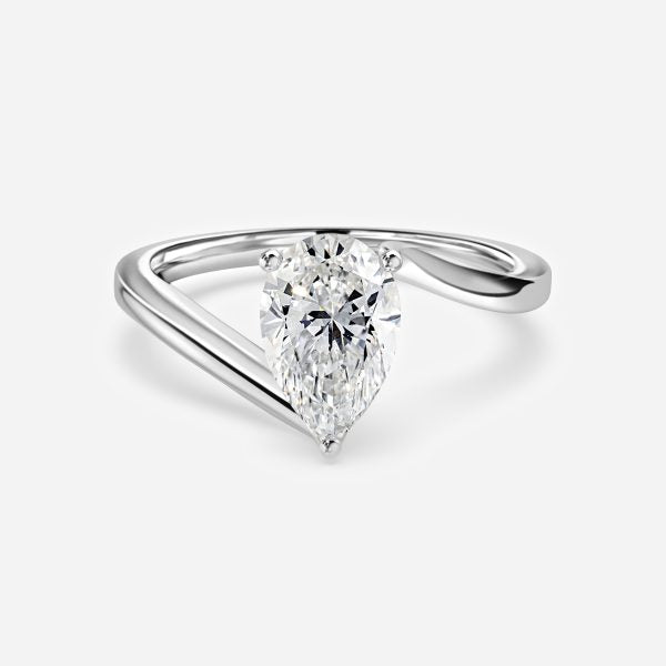 Azura Pear Solitaire Moissanite Engagement Ring