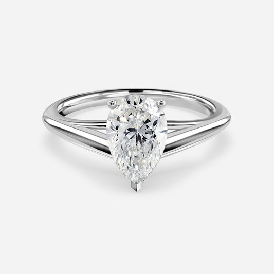 Lavinia Pear Solitaire Moissanite Engagement Ring