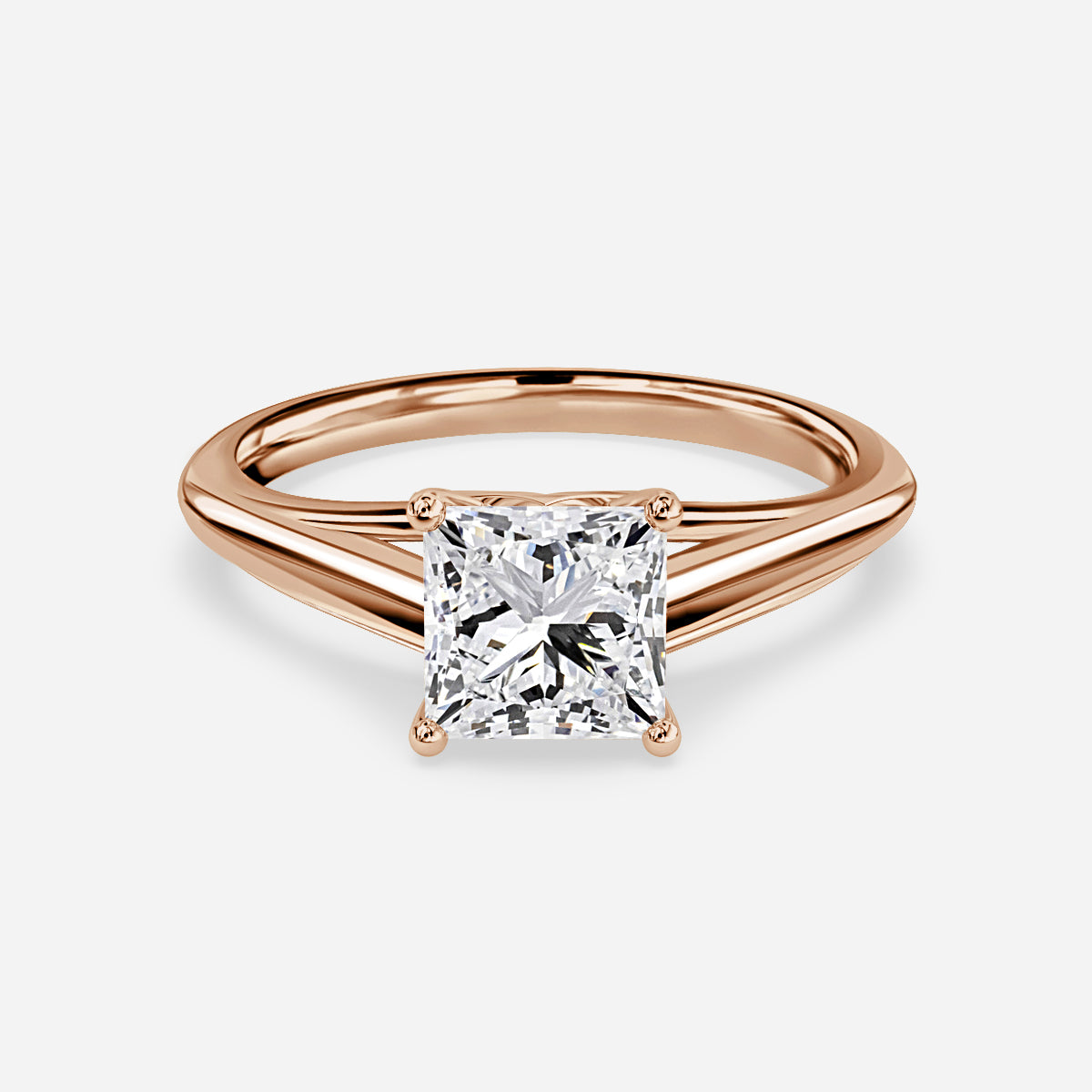 Lavinia Princess Solitaire Moissanite Engagement Ring