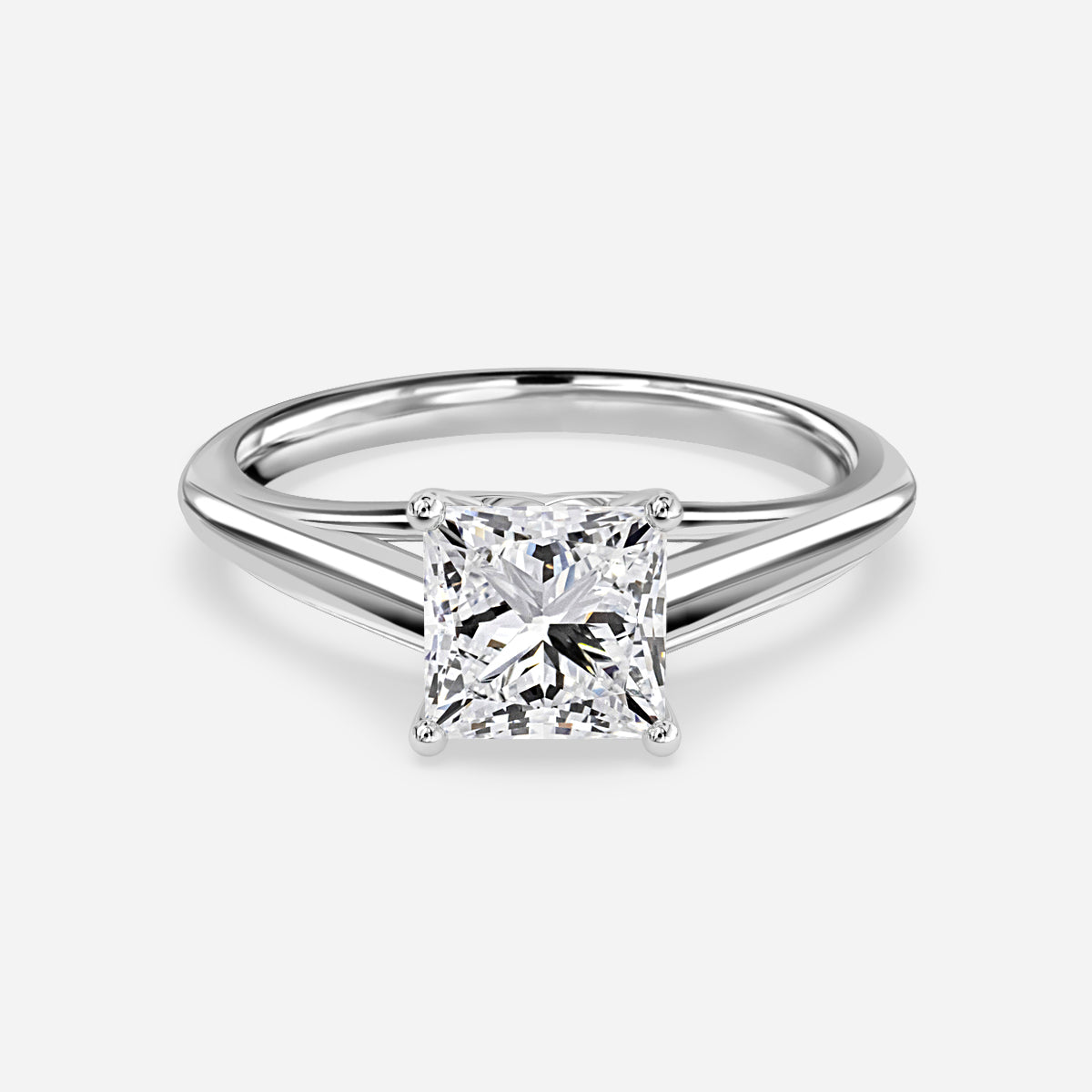 Lavinia Princess Solitaire Moissanite Engagement Ring