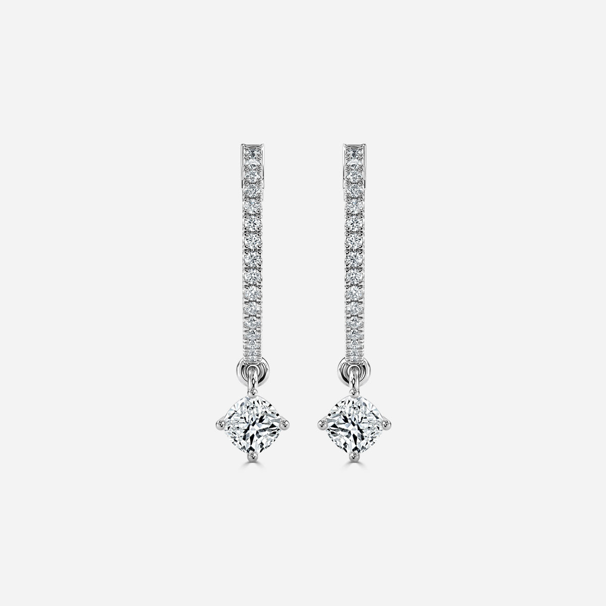 Sia Cushion Moissanite Hoop Earrings