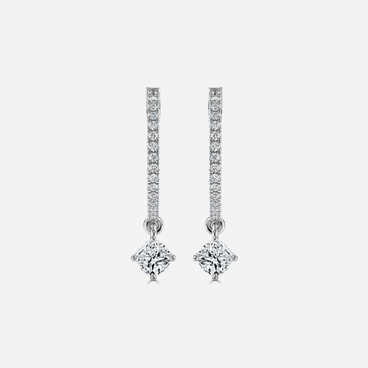 Sia Cushion Moissanite Hoop Earrings