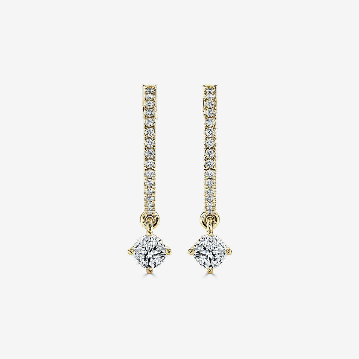 Sia Cushion Moissanite Hoop Earrings