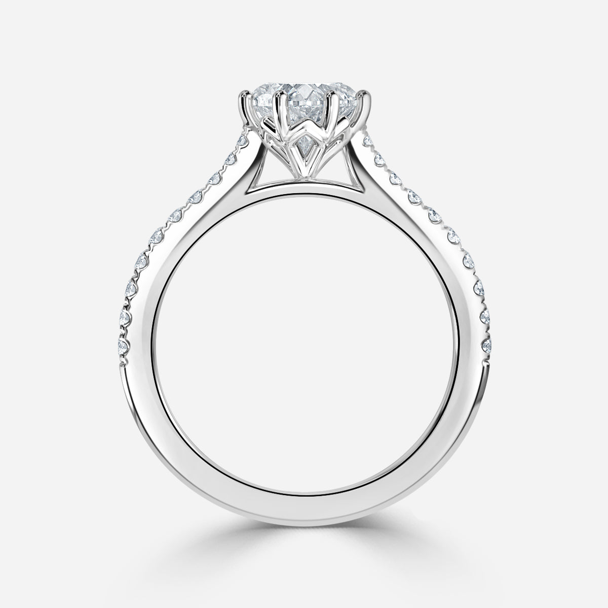 Odessa Heart Diamond Band Moissanite Engagement Ring