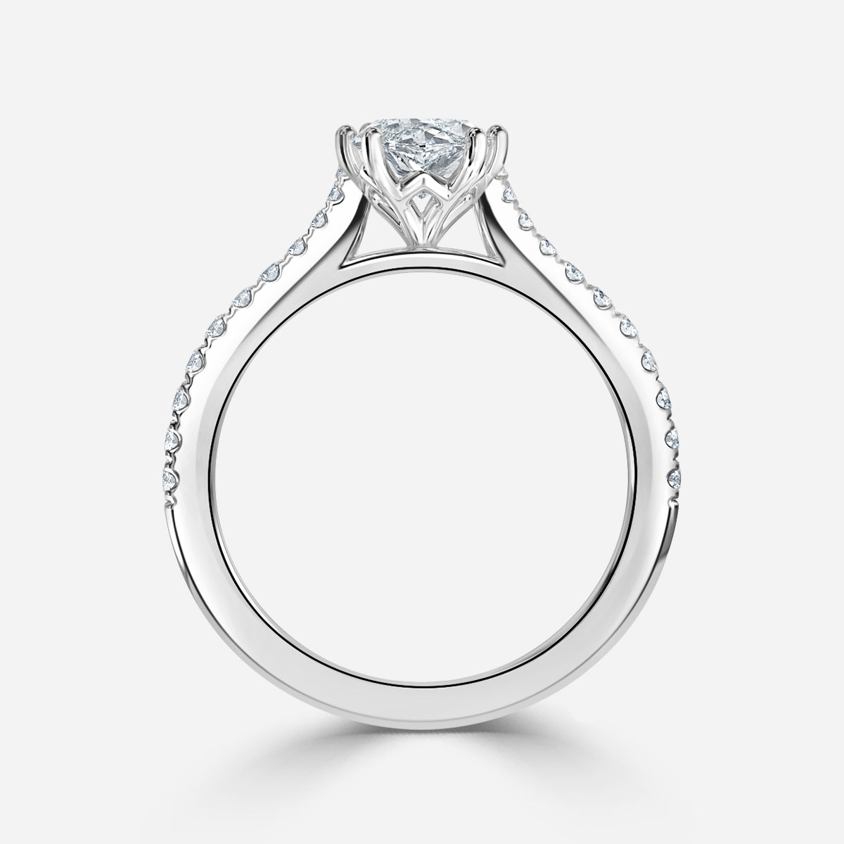 Odessa Marquise Diamond Band Moissanite Engagement Ring