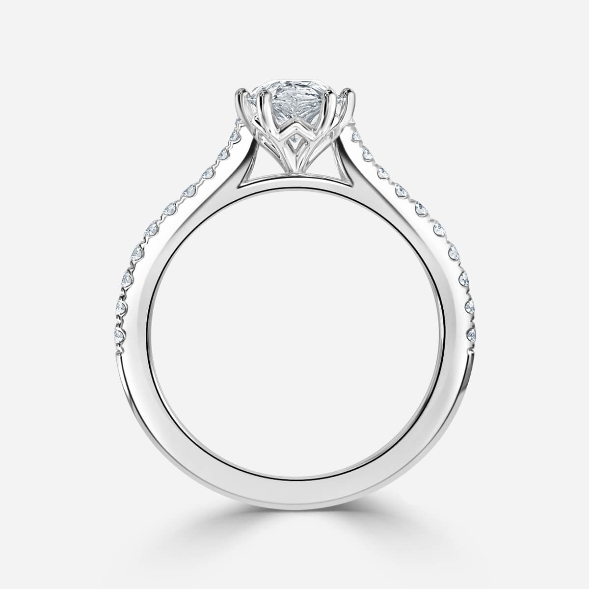 Odessa Pear Diamond Band Moissanite Engagement Ring