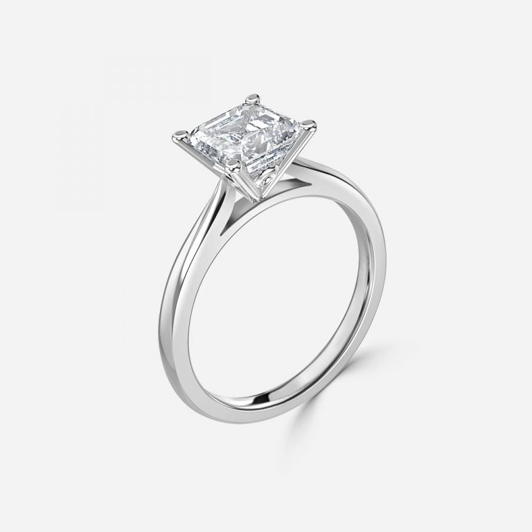 Ivy Asscher Solitaire Moissanite Engagement Ring