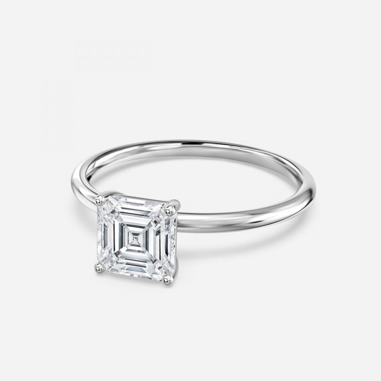 Ailani Asscher Solitaire Moissanite Engagement Ring