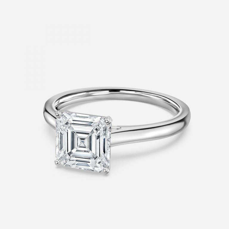 Bernadette Asscher Solitaire Moissanite Engagement Ring