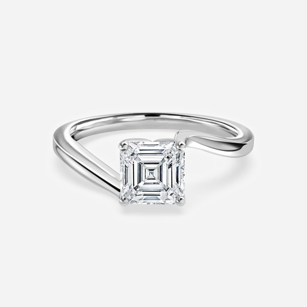 Azura Asscher Solitaire Moissanite Engagement Ring