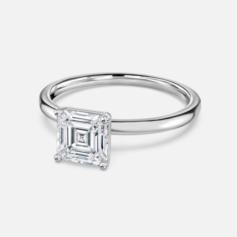 Dasha Asscher Solitaire Moissanite Engagement Ring