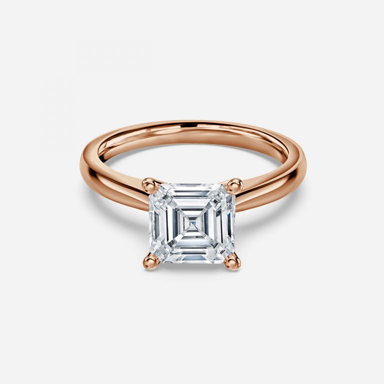 Ivy Asscher Solitaire Moissanite Engagement Ring