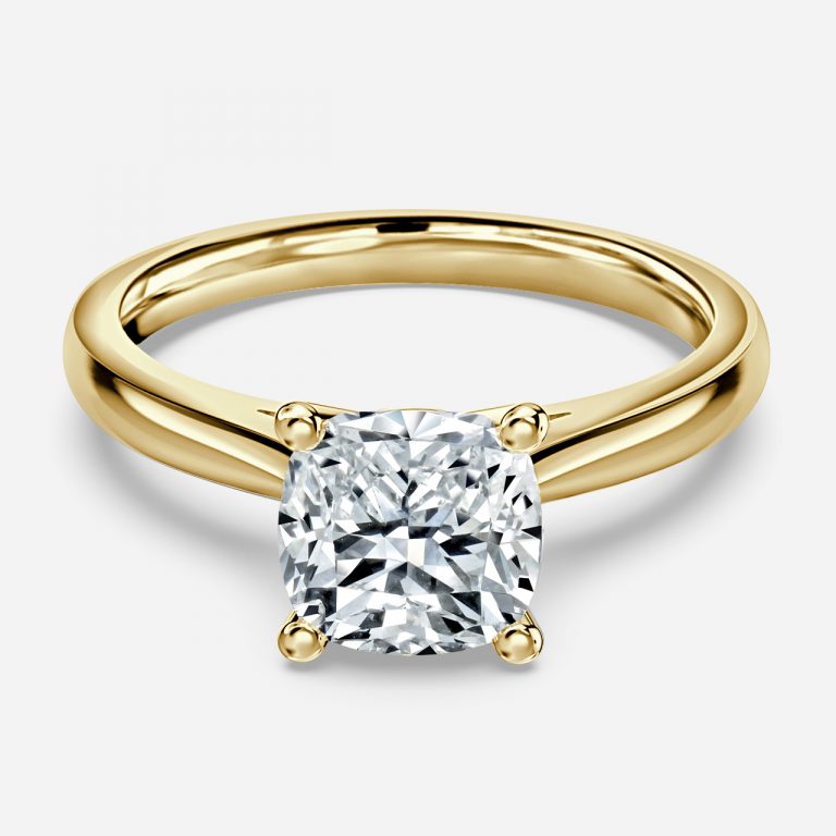 Yuna Cushion Solitaire Moissanite Engagement Ring