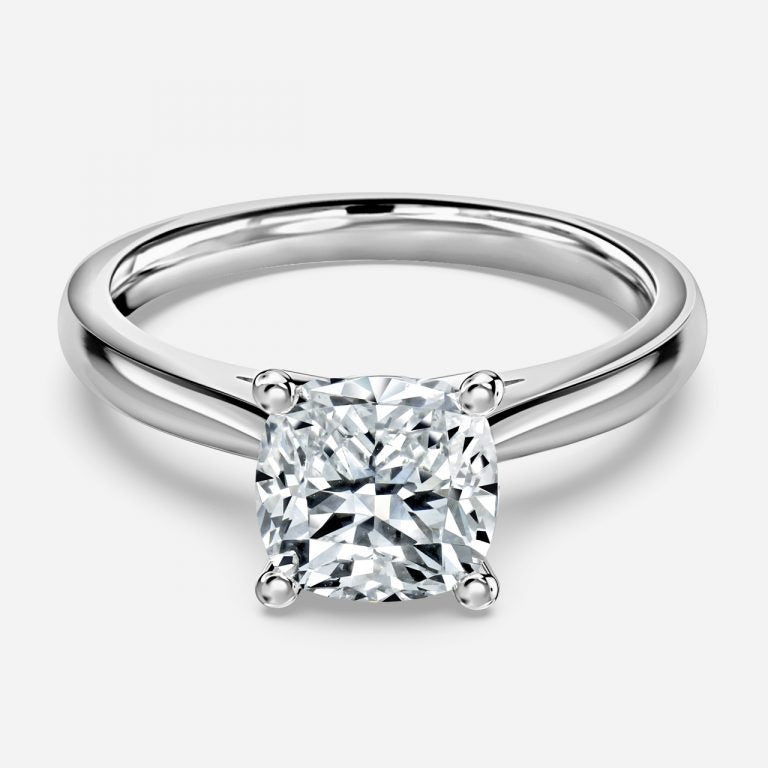 Yuna Cushion Solitaire Moissanite Engagement Ring