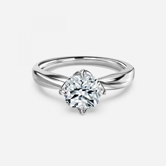 Noelle Cushion Solitaire Moissanite Engagement Ring