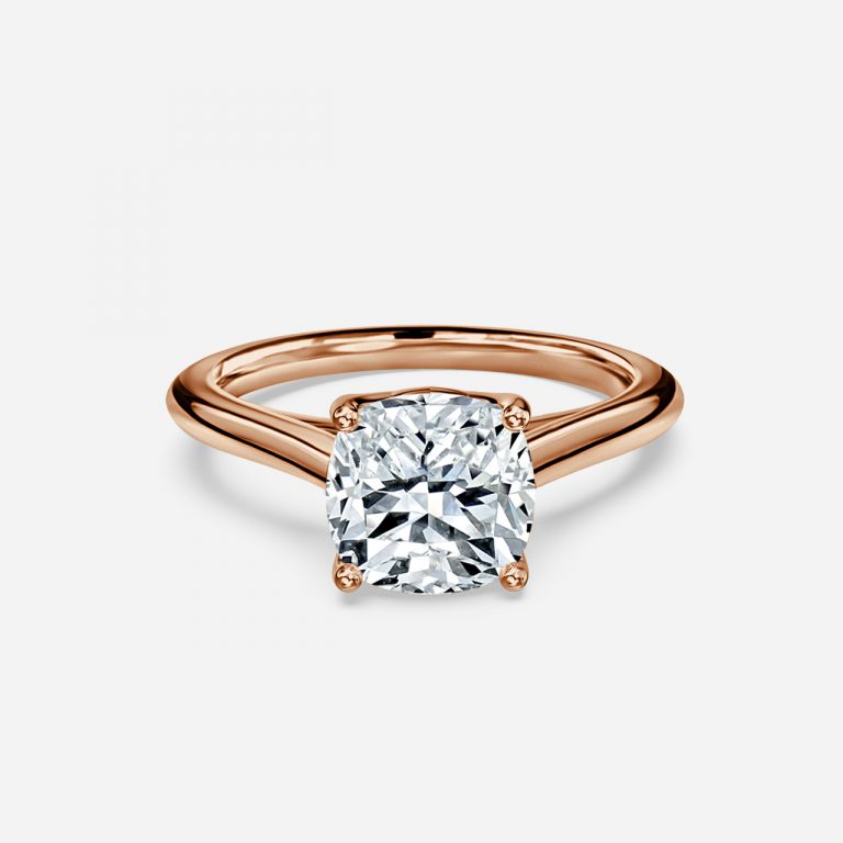 Lyla Cushion Solitaire Moissanite Engagement Ring