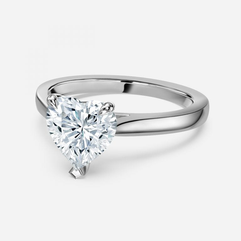 Peony Heart Solitaire Engagement Ring