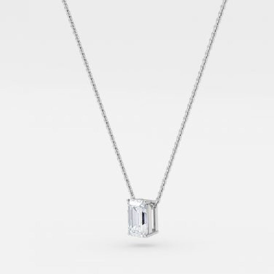 Emerald Moissanite Solitaire Pendant