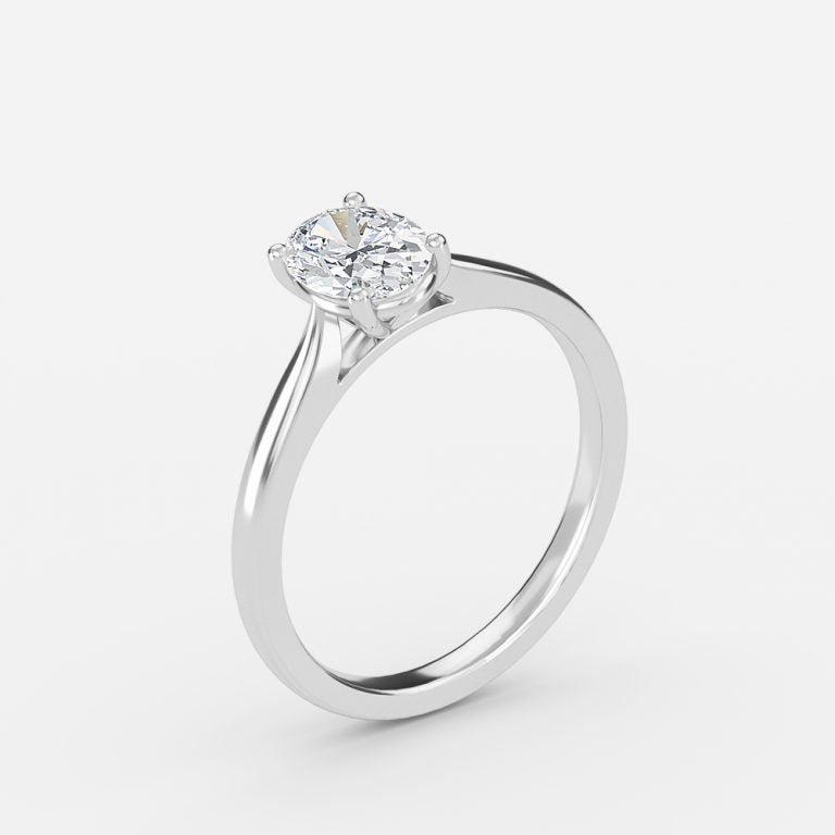 Simone Plain Oval Solitaire Moissanite Engagement Ring