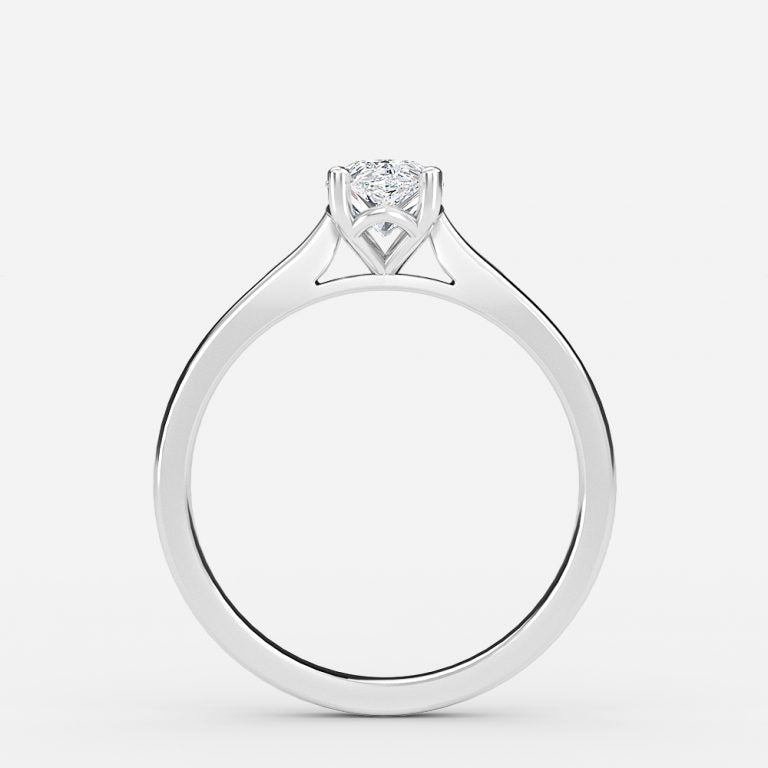 Peony Pear Solitaire Moissanite Engagement Ring