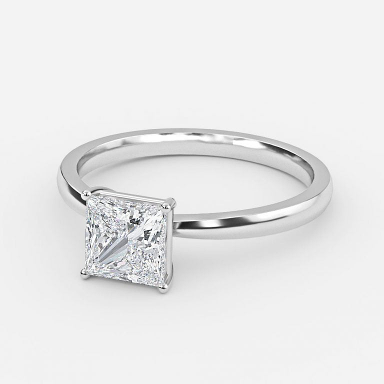 Idalia Princess Solitaire Moissanite Engagement Ring