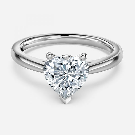 Yuna Heart Solitaire Moissanite Engagement Ring