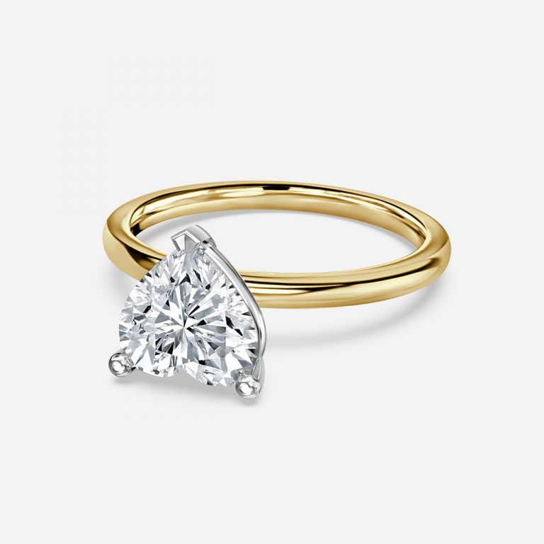 Magalie Heart Two Tone Solitaire Moissanite Engagement Ring